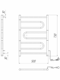 Електричний полотенцесушитель Mario Атлас 700x500 4820111354566