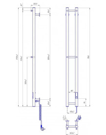 Електрична сушка для рушників Mario e-INOX Соле 1170х140 TR 2.0 K нержавіюча сталь хром 4820258986682