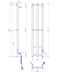 Электрический полотенцесушитель Mario e-INOX Соле 1170х250 TR 2.0 K нержавеющая сталь хром 4820258986699
