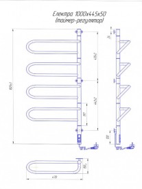 Электрический полотенцесушитель Mario Электра-I TR 1000x475/150 правое подключение 4820111355662