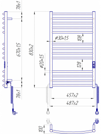 Електричний полотенцесушитель MARIO Фенікс-I 830x500/100 TR K полірована сталь 4820111356768
