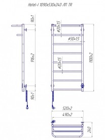 Электрический полотенцесушитель Mario Hotel-I TR 1090х530/240 левое подключение 4820111355990