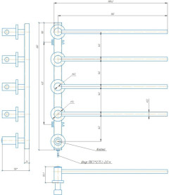 Электрический полотенцесушитель Mario Иннова 625х595 скрытый монтаж хром 4820258984602