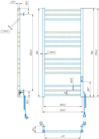 Электрический полотенцесушитель Mario Киото-I 1170х530/500 TR К 2.0 регулятор хром 4820258984879