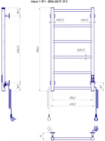 Электрический полотенцесушитель Mario Классик F HP -I 800x430 TR K белый глянец 4820111357628