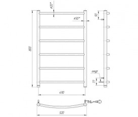 Электрический полотенцесушитель Mario Классик НР-IT 800х530 мм 4820111355105