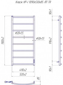 Електрична рушникосушка Mario Класик HP-I TR 1090x530/85 ліве підключення 4820111355877