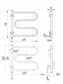 Электрический полотенцесушитель Mario Лассо-I 515x485 4820111353835