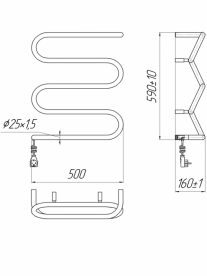 Електричний полотенцесушитель Mario Ліана-I 600x500 4820111351831