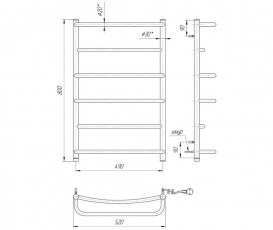 Электрический полотенцесушитель Mario Люкс НР-I 800х530 мм 4820111353941