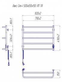 Электрический полотенцесушитель Mario Люкс Сити-I TR 500x830/150 левое подключение 4820111356034