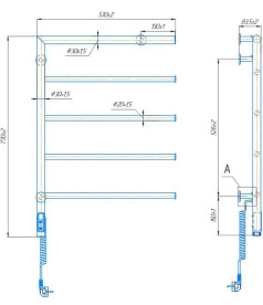 Електрична рушникосушарка Mario Romeo-І 770х530/80 ТR ліва хром 4820258984633