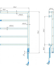 Електрична рушникосушарка Romeo-І 770х530/80 ТR права хром 4820258984640
