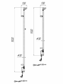 Електричний полотенцесушитель Mario Рей-I 1100x30 4820111354139