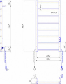 Електрична рушникосушарка Mario Токіо -I 800x400/80 TR К таймер-регулятор хром 4820111357154