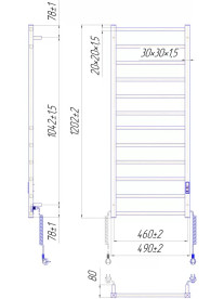 Электрический полотенцесушитель Mario Токио-I 1200x500 TR К белый глянец 4820111357345