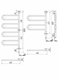 Електричний полотенцесушитель Mario Трістар-I 1000x445 мм 4820111354740
