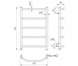 Електричний полотенцесушитель Mario Трапеция HP-I 650х430 мм 4820111353996