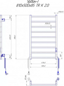 Электрический полотенцесушитель Mario Урбан-І 810x500/85 TR K 2.0. нержавеющая сталь 4820258983155