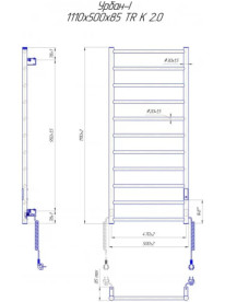 Електрична рушникосушка Mario Урбан - I 1110x500/85 TR K 2.0 таймер-регулятор хром 4820258983162