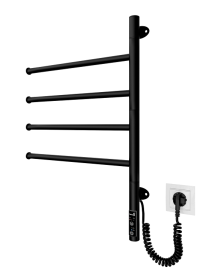 Электрический полотенцесушитель Mario Веер-I 600х445 TR черный мат 4820258980543