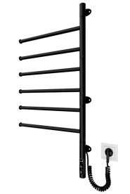 Электрический полотенцесушитель Mario Веер-I 800х445 TR черный мат 4820258980550