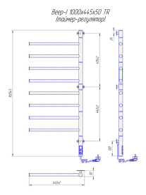 Електрична рушникосушарка Mario Веєр-I 1000х445/55 TR чорний мат 4820258980567