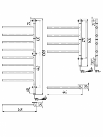 Электрический полотенцесушитель Mario Веер-I 1000x445x50 4820111354726