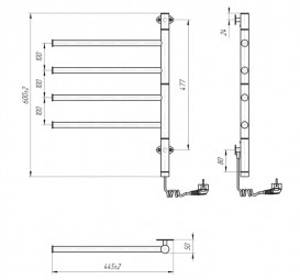 Электрический полотенцесушитель Mario Веер-I 600x445x50 4820111354719