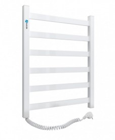Електричний полотенцесушитель Navin Авангард лівий 480х600 з терморегулятором вуглецева сталь білий 12-028151-4860