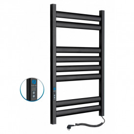 Электрический полотенцесушитель Navin Ellipse 500х800 Digital правый окрашенная сталь черный муар 12-245052-5080