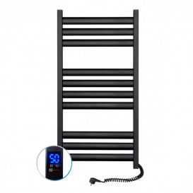 Электрический полотенцесушитель NAVIN Ellipse 500х1000 Sensor подключение справа таймер черный муар 12-245053-5010