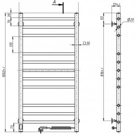 Электрический полотенцесушитель NAVIN Класcик Квадро 500х1000 Sensor подключение справа таймер хром 10-016053-5010