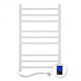Электрический полотенцесушитель NAVIN Класcик Квадро 500х800 Sensor подключение слева таймер белый 12-116153-5080