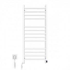 Электрический полотенцесушитель NAVIN Класcик Квадро 500х1200 Sensor подключение слева таймер белый 12-116153-5012