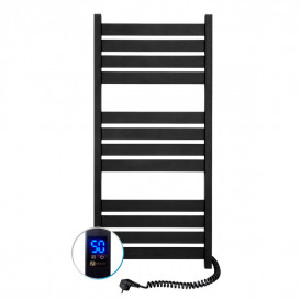 Электрический полотенцесушитель NAVIN Largo 500х1200 Sensor подключение справа таймер черный муар 12-244053-5012