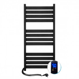 Электрический полотенцесушитель NAVIN Largo 500х1200 Sensor подключение слева таймер черный муар 12-244153-5012