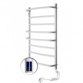 Электрический полотенцесушитель Navin Омега 530х800 правый сенсор с таймером окрашенная сталь белый 12-015033-5380