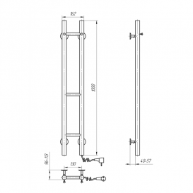 Електричний полотенцесушитель Navin Силует 160х1000 вуглецева сталь білий 12-017030-0110