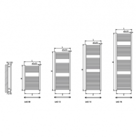 Электрический полотенцесушитель скрытого подключения белый глянец Scirocco Laguna LAG 12x50E+KTE BI 50x1200