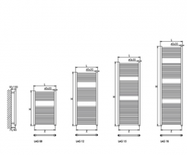 Электрический полотенцесушитель скрытого подключения Scirocco Laguna хром LAG 08x50E+KTE CR 50x700