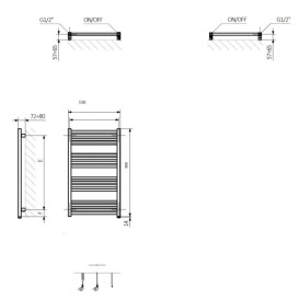 Электрический полотенцесушитель Terma Fiona One 530х900 правое подключение белый WWFIE090053KS96E8P