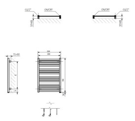 Электрический полотенцесушитель Terma Marlin One 78x53 см правое подключение сталь белый WWMRN078053KS96E8P