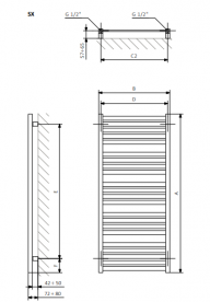 Электрический полотенцесушитель Terma Marlin 780x530 мм сталь черный WGMAR078053/SX/9005
