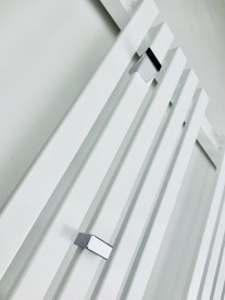 Електричний полотенцесушитель Terma Quadrus Slim 45х87 см білий матовий WLQUS087045 / 9016 / ONE