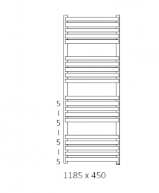 Электрический полотенцесушитель Terma Quadrus Slim 1185х450 мм сталь белый WLQUS118045/9016/ONE