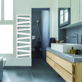 Электрический полотенцесушитель Zehnder Kazeane 126,6х50 см с тэном HOTS белый RB-130-050-9016-HOTS