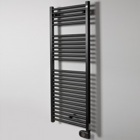 Електричний полотенцесушитель Zehnder Aura 1226x500 мм 750 Вт скрытое подключение чорний PBEBZ-120-50-MQ-HID