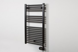 Электрический полотенцесушитель Zehnder Aura 906x500 мм 500 Вт скрытое подключение черный PBEBZ-090-50-MQ-HID