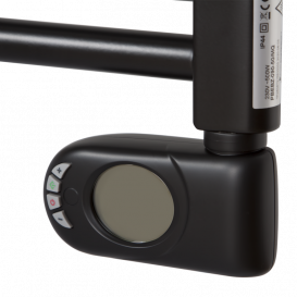 Електричний полотенцесушитель Zehnder Aura 906 х 500 мм 500W з програмованим теном чорний матовий